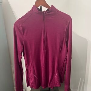 Avia Maroon Quarter-Zip Long Sleeve Top